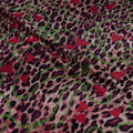 Silk Jacquard - Jewels - Red & Pink on Leopard Print