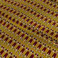 Silk Jacquard - Geometric - Red & Yellow