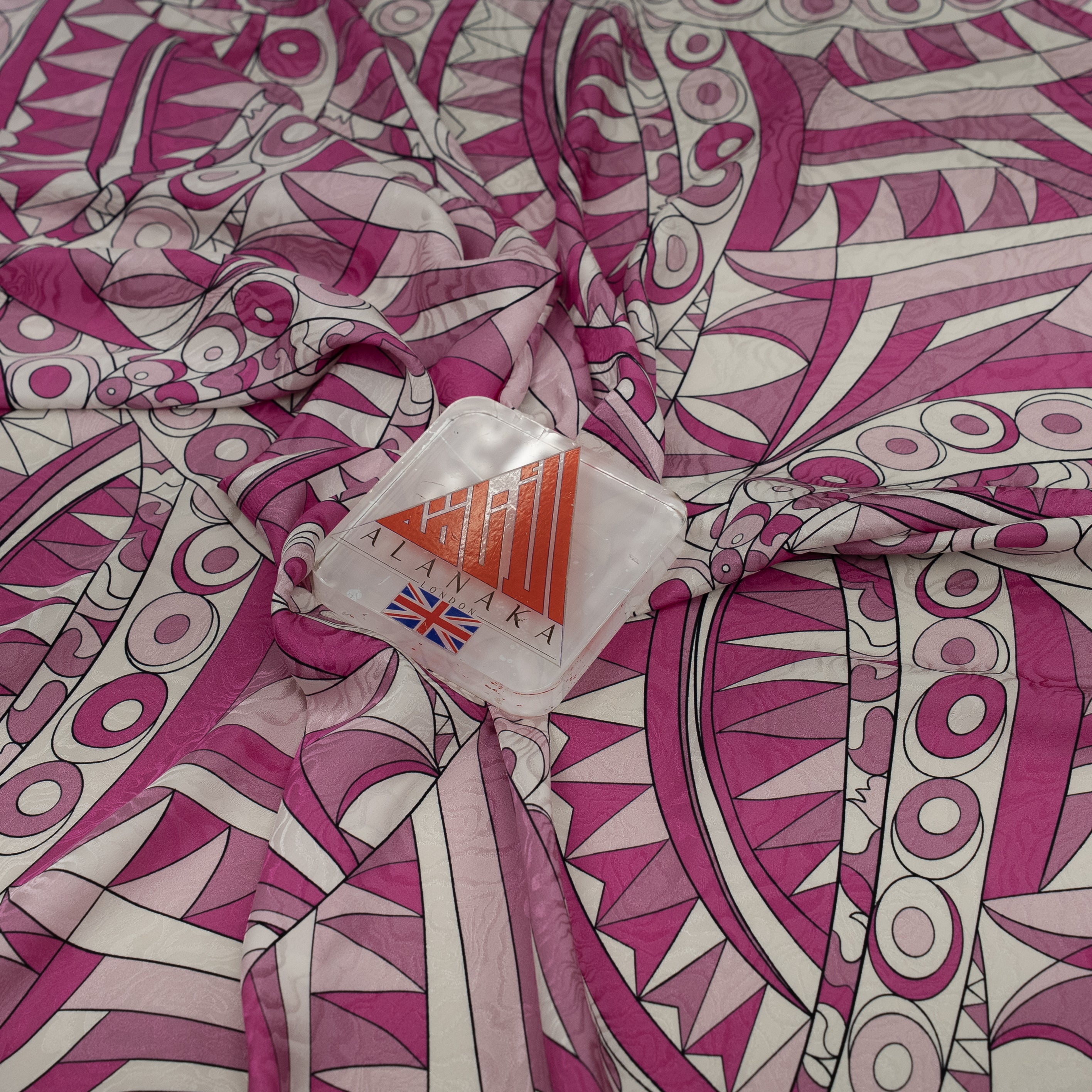 Silk Jacquard - Geometric - Abstract Pink