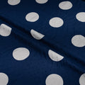 Silk Jacquard - Geometric - White on Blue Polka Dots