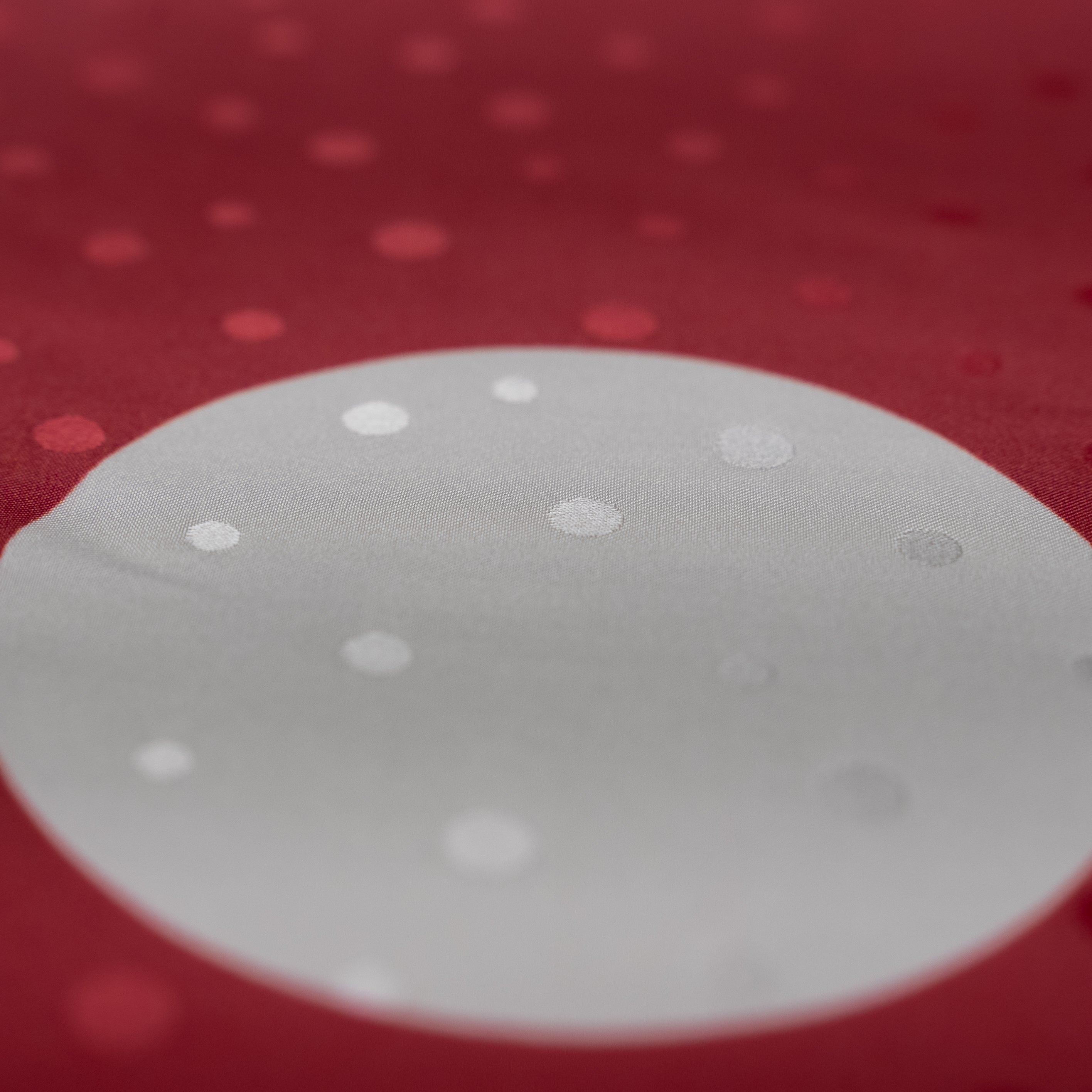 Silk Jacquard - Geometric - White on Red Polka Dots