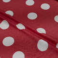 Silk Jacquard - Geometric - White on Red Polka Dots