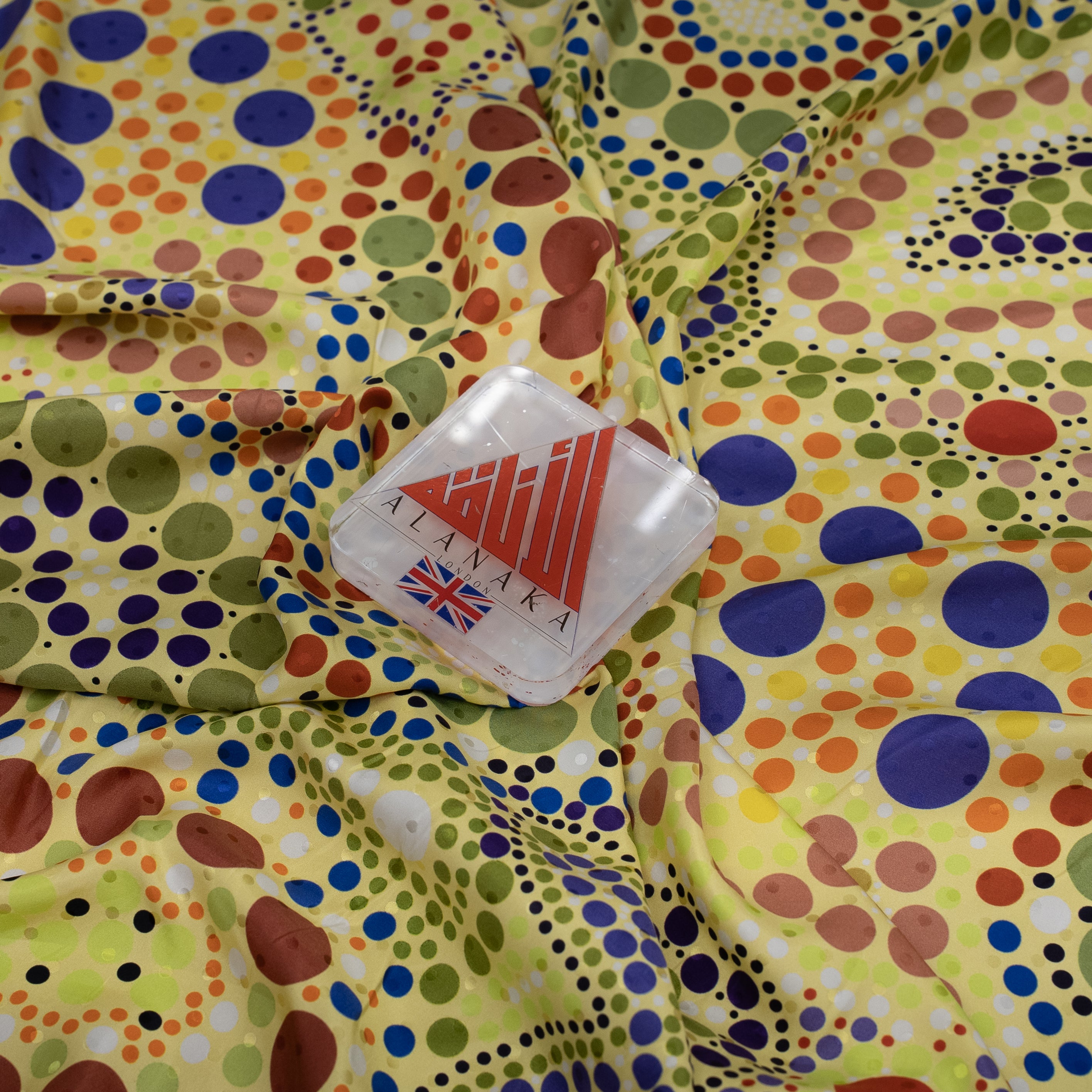 Silk Jacquard - Geometric - Multicoloured Patterned Dots