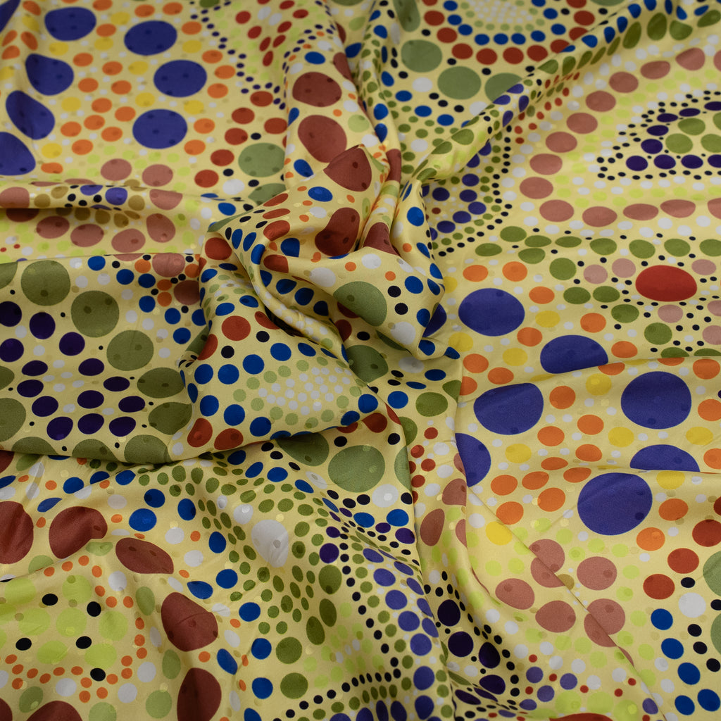 Silk Jacquard - Geometric - Multicoloured Patterned Dots