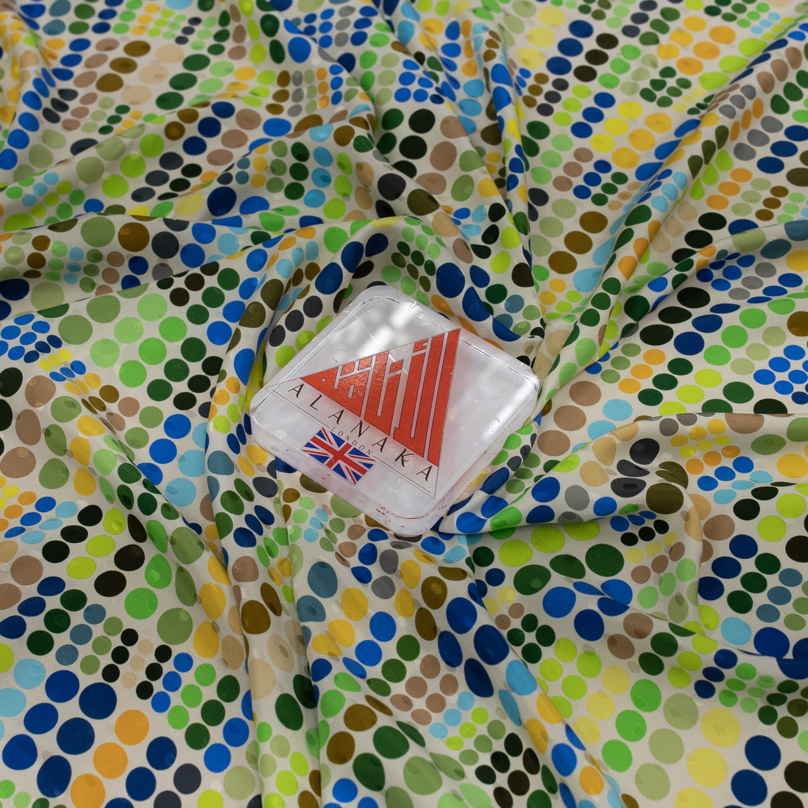 Silk Jacquard - Geometric - Multicoloured Dots #1