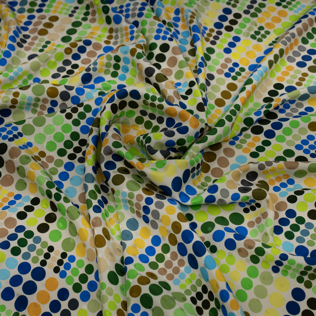 Silk Jacquard - Geometric - Multicoloured Dots #1
