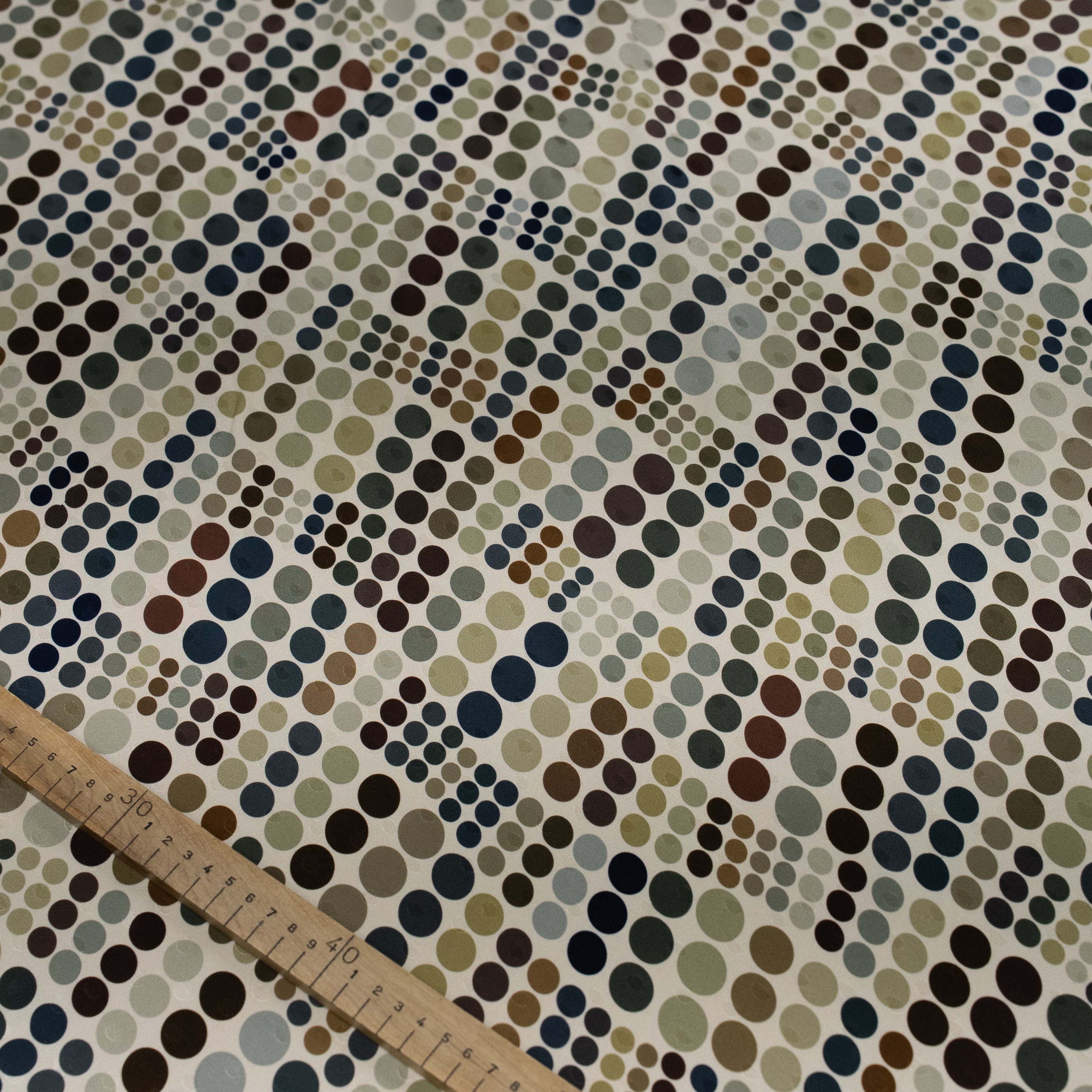 Patterned fabric with a ruler for scale