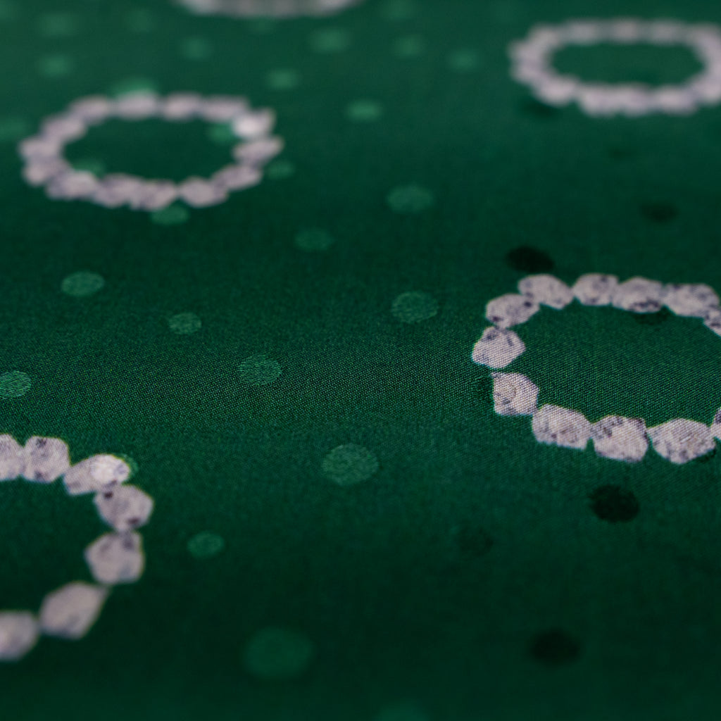 Silk Jacquard - Jewels - Diamond Rings on Green