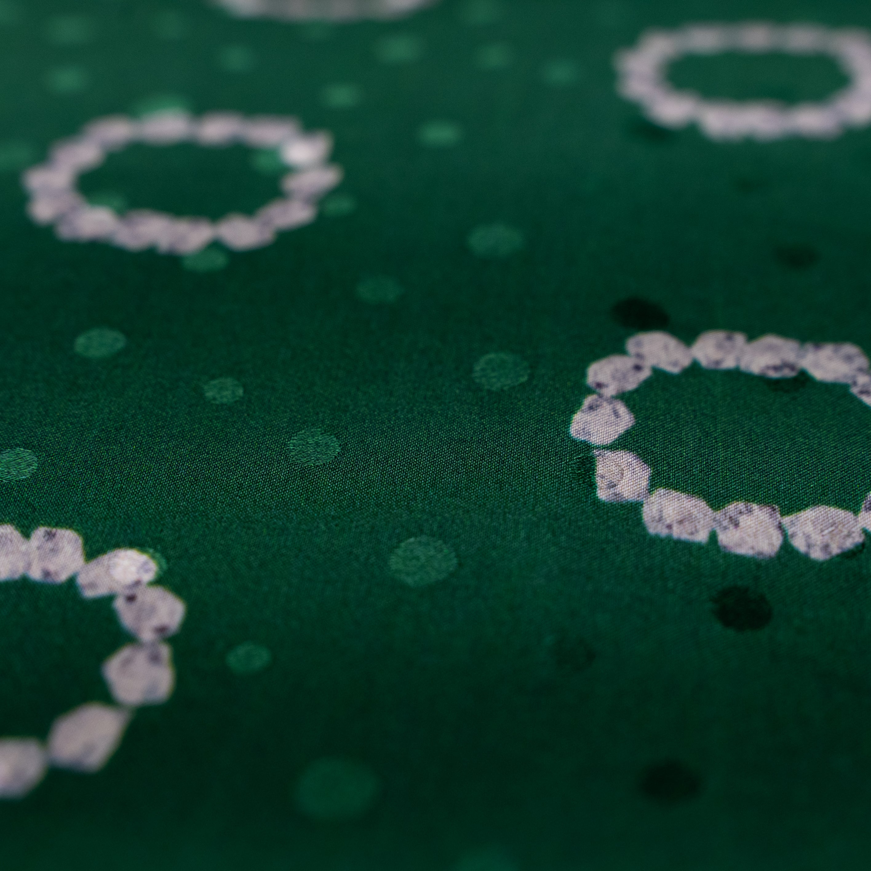 Silk Jacquard - Jewels - Diamond Rings on Green