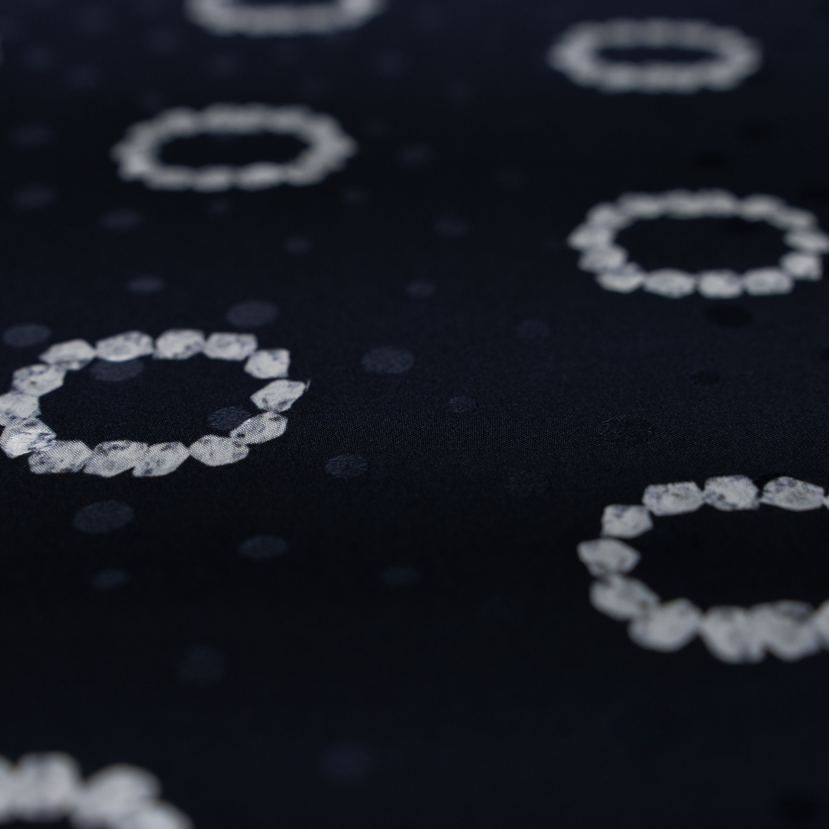 Silk Jacquard - Jewels - Diamond Rings on Black