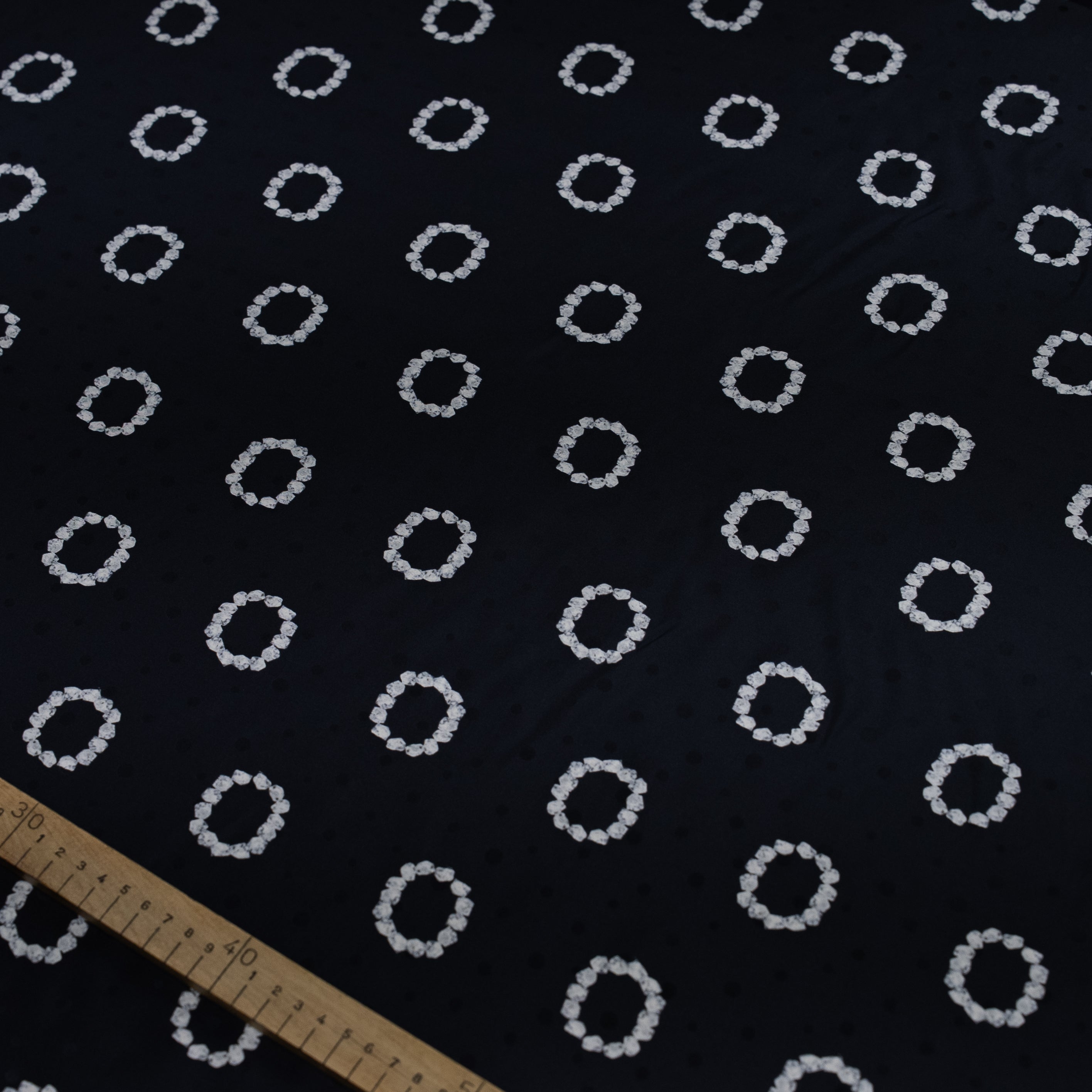 Silk Jacquard - Jewels - Diamond Rings on Black