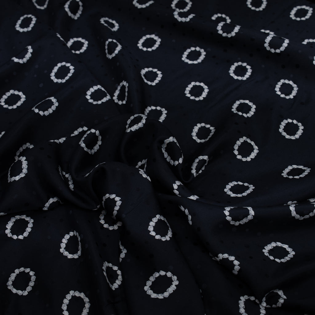 Silk Jacquard - Jewels - Diamond Rings on Black