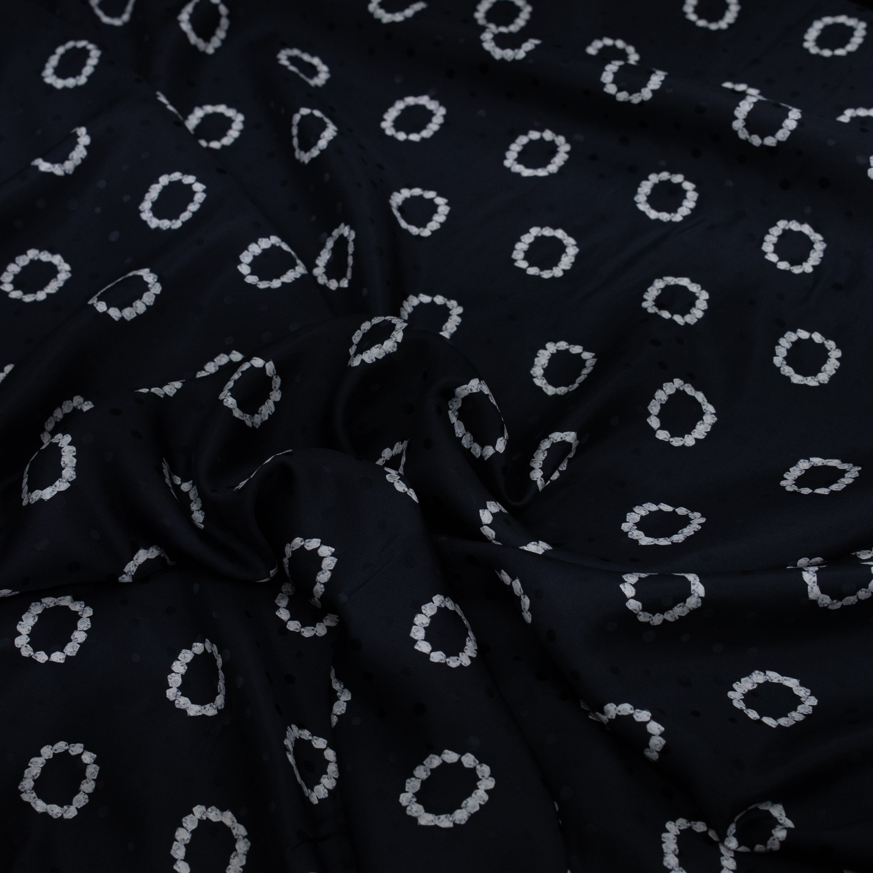 Silk Jacquard - Jewels - Diamond Rings on Black