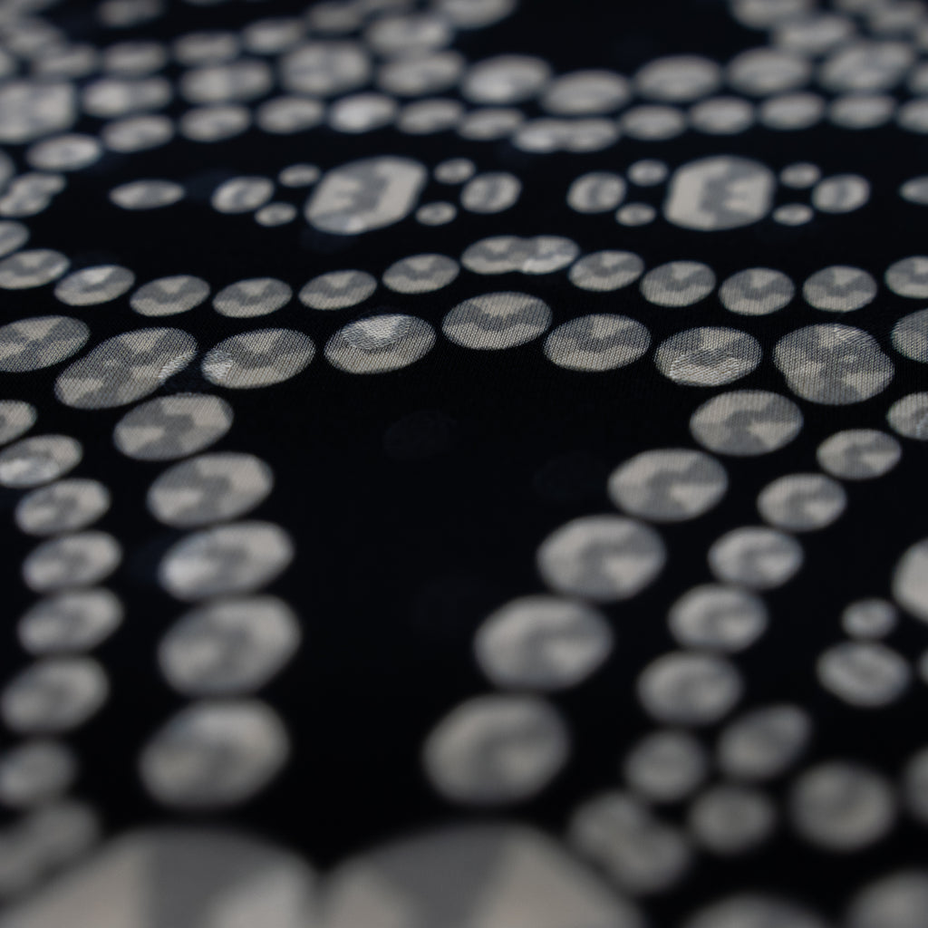 Silk Jacquard - Jewels - Geometric Diamonds on Black