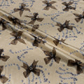 Silk Jacquard - Jewels - Pearls & Brown Bows on Cream