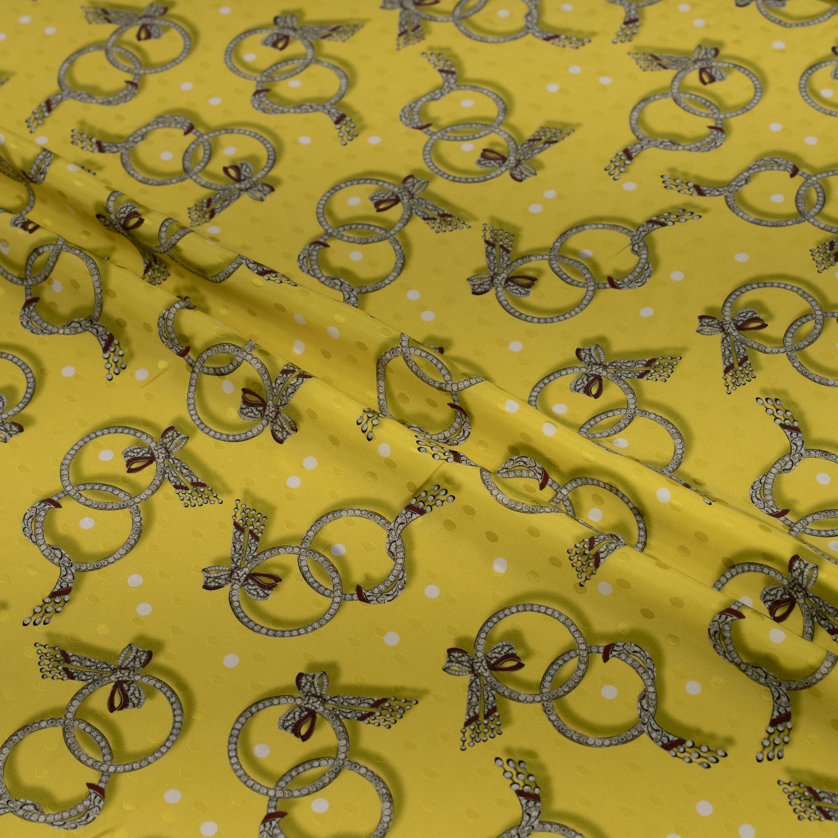 Silk Jacquard - Jewels - Golden Bow Bracelets on Yellow