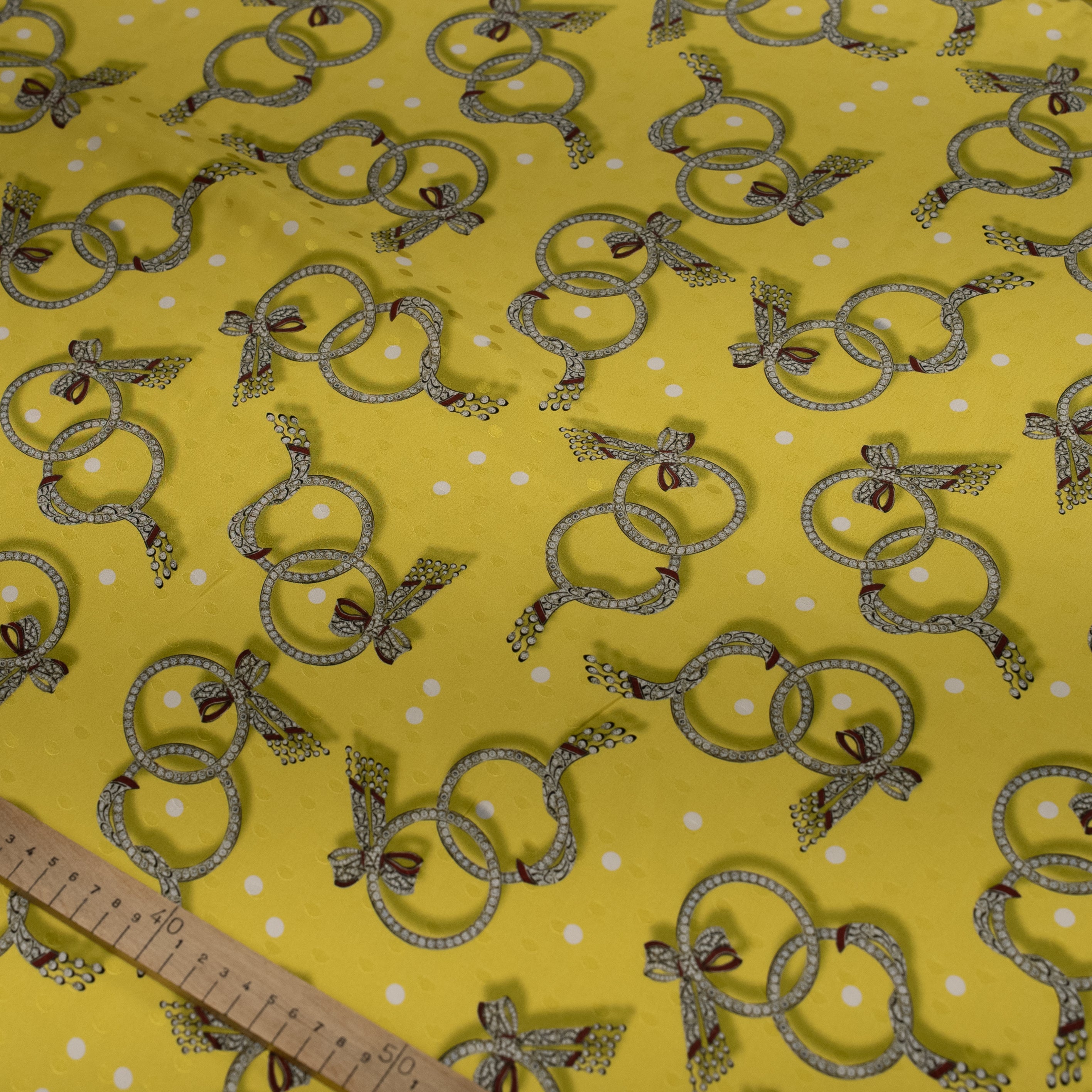 Silk Jacquard - Jewels - Golden Bow Bracelets on Yellow