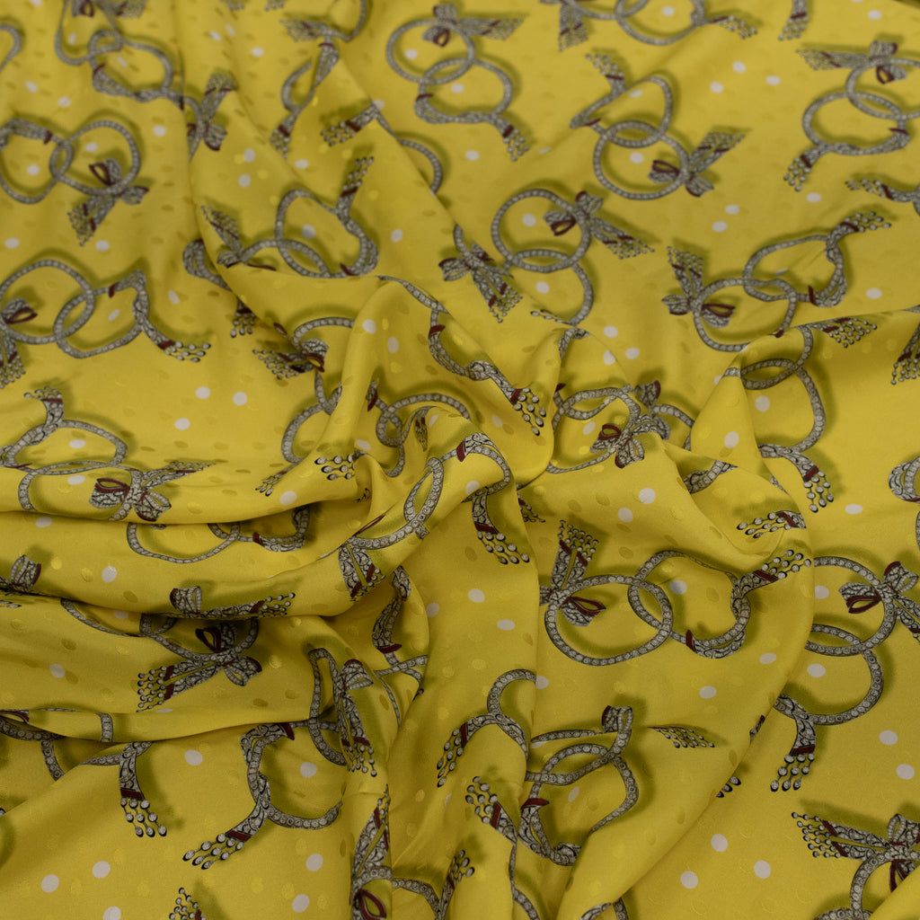 Silk Jacquard - Jewels - Golden Bow Bracelets on Yellow
