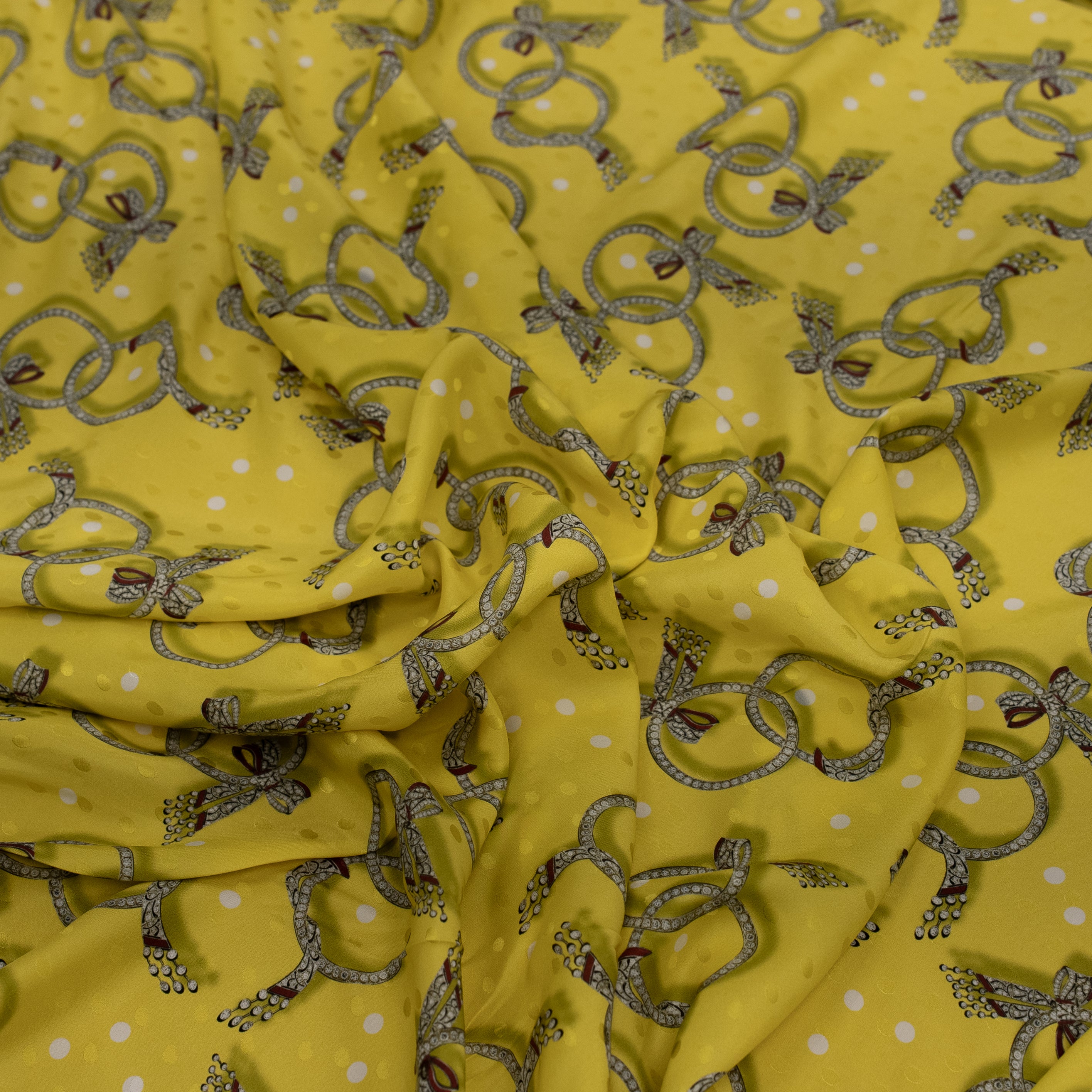 Silk Jacquard - Jewels - Golden Bow Bracelets on Yellow