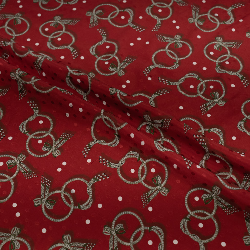 Silk Jacquard - Jewels - Bow Bracelets on Red