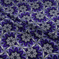 Silk Jacquard - Geometric - Royal Purple Ornate Circular Mandala Medallions