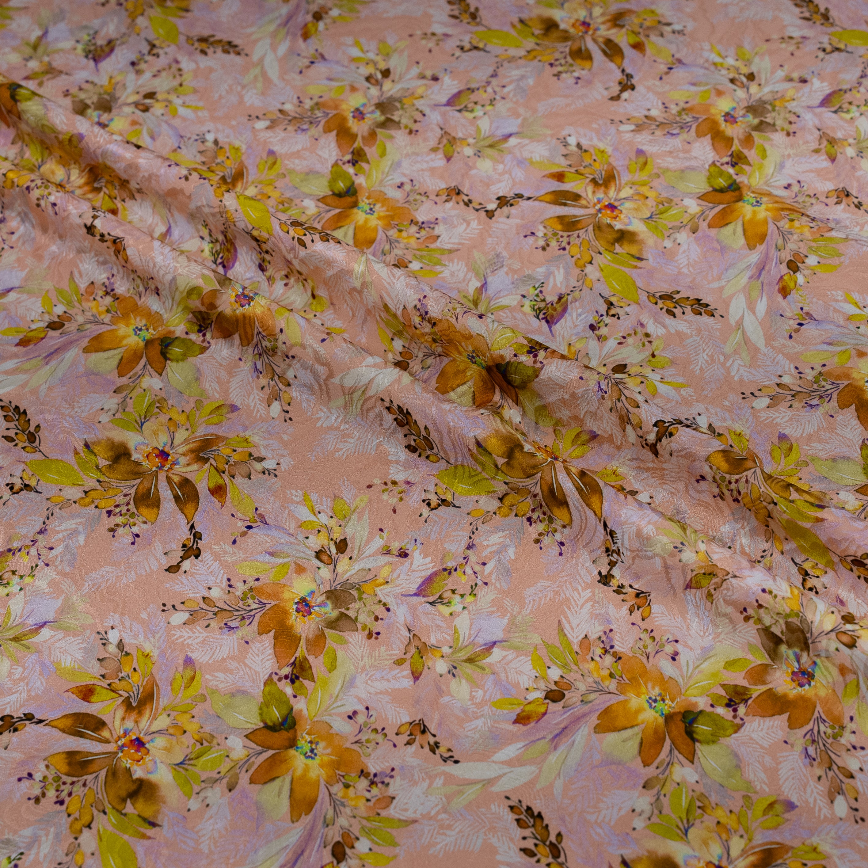 Floral fabric pattern with pink background