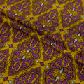 Silk Jacquard - Geometric - Orange & Purple