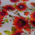 Floral fabric pattern with sunflowers