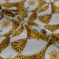 Silk Jacquard - Jewels - Bracelets on Leopard Print & White
