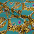 Silk Jacquard - Jewels - Bracelets on Leopard Print & Turquoise