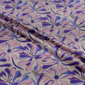 Silk Jacquard - Floral - Pink/Purple/Blue Graphic Daisy Wheels on Pink