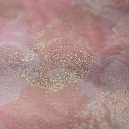 Close-up of pink and gold textured fabric