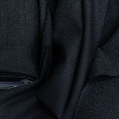 AL ANAKA English Cashmere-Feel Wool suiting — Midnight Black