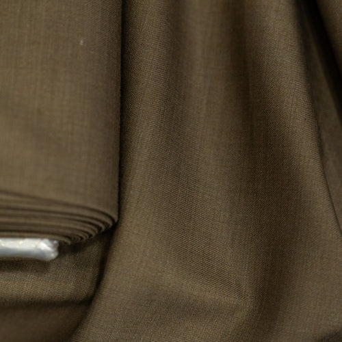 AL ANAKA English Cashmere-Feel Wool suiting — Khaki