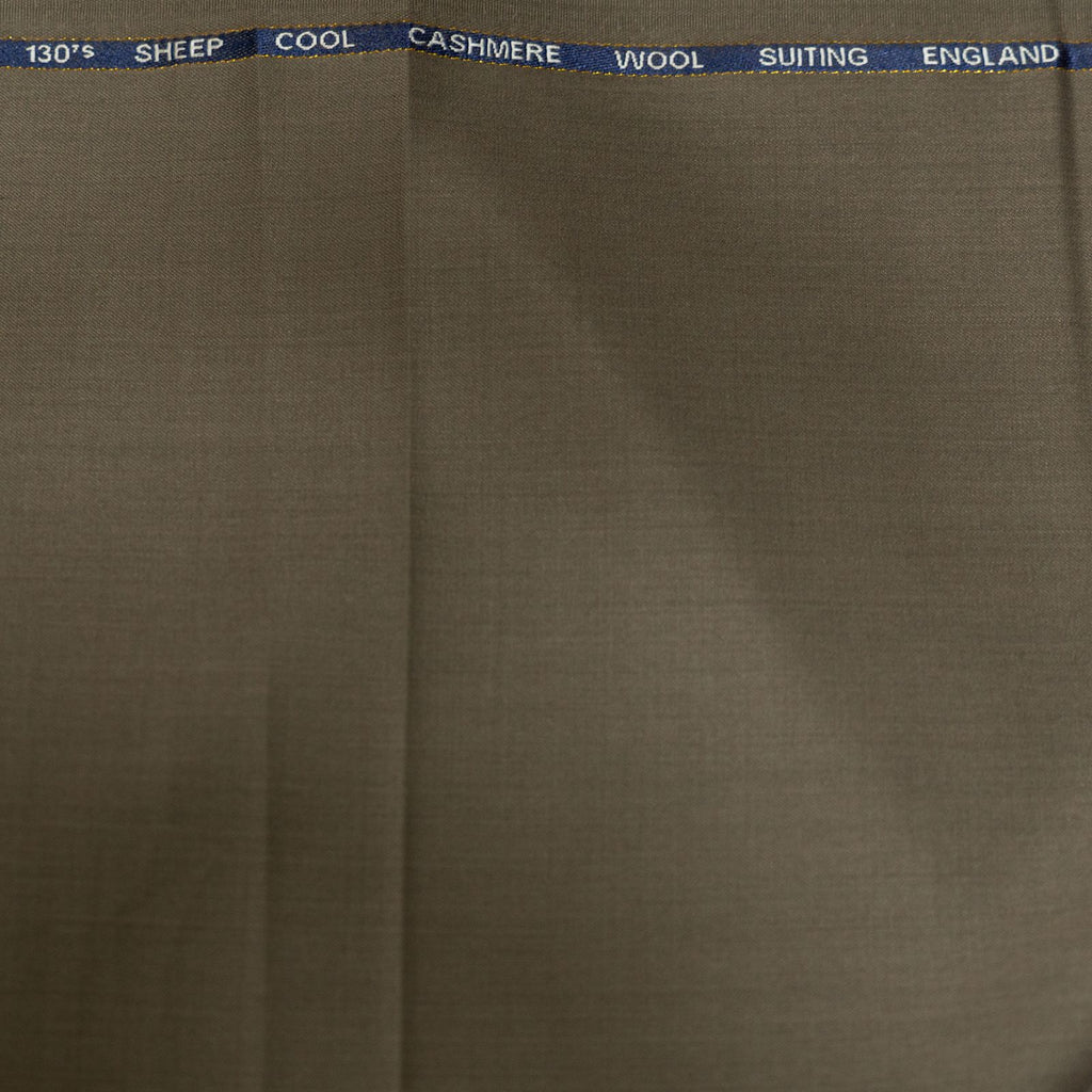 AL ANAKA English Cashmere-Feel Wool suiting — Olive Brown