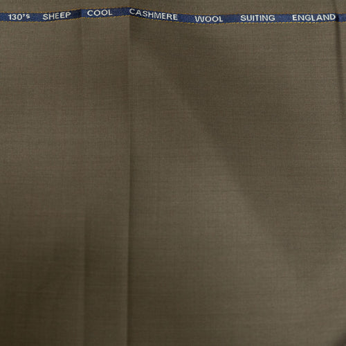 AL ANAKA English Cashmere-Feel Wool suiting — Olive Brown