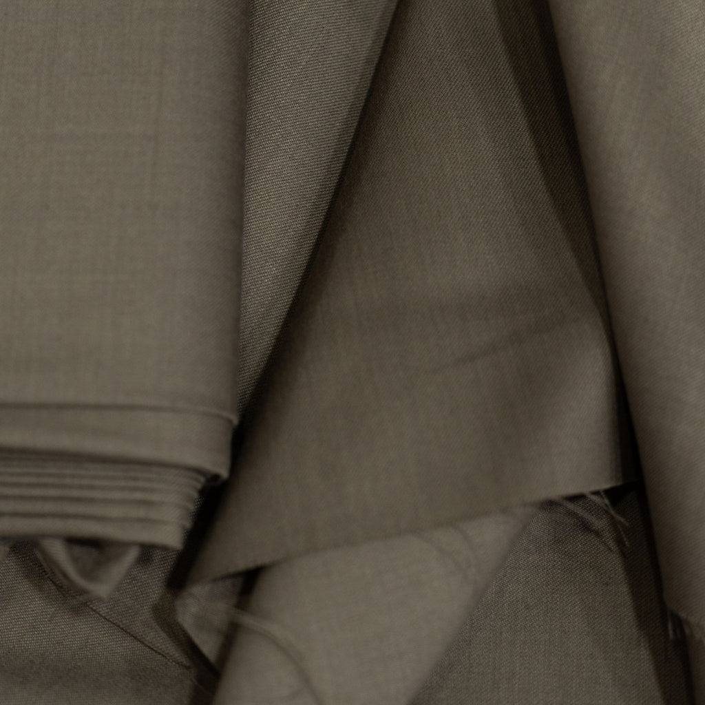 AL ANAKA English Cashmere-Feel Wool suiting — Olive Brown