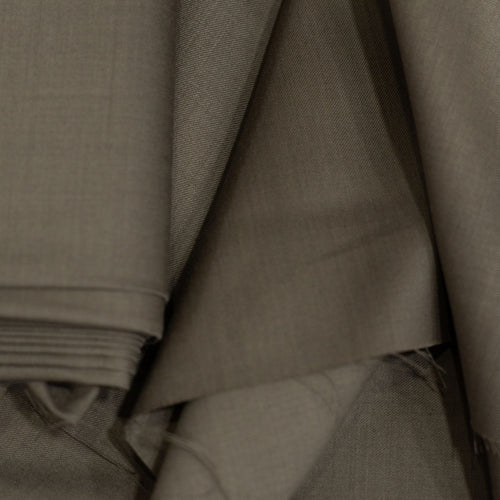 AL ANAKA English Cashmere-Feel Wool suiting — Olive Brown