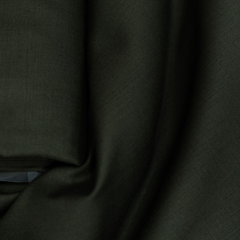 AL ANAKA English Cashmere-Feel Wool suiting — Dark Olive