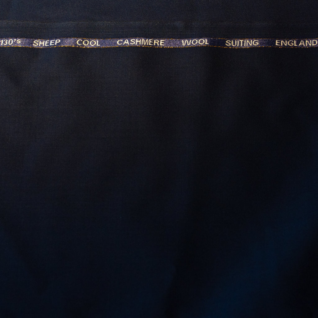AL ANAKA English Cashmere-Feel Wool suiting — Navy
